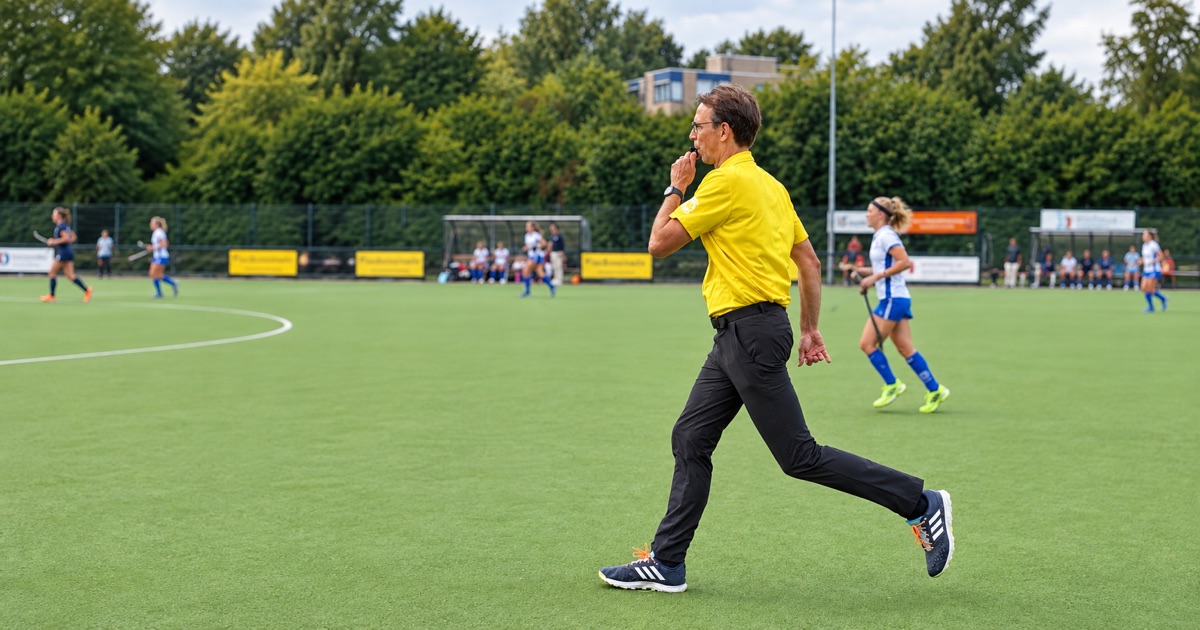 Field hockey umpire Ludo Raedts during a match