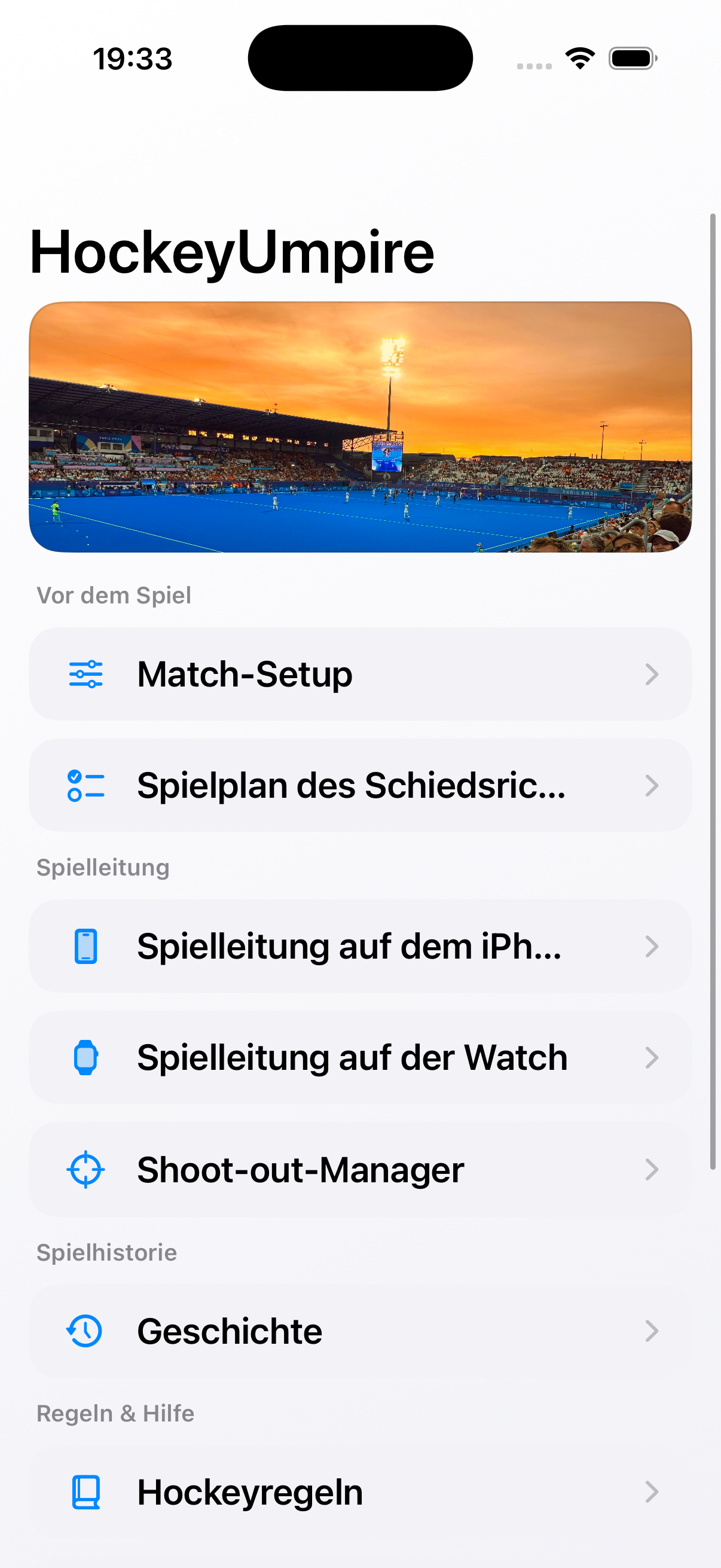 iPhone-Steuerung - HockeyUmpire on iPhone