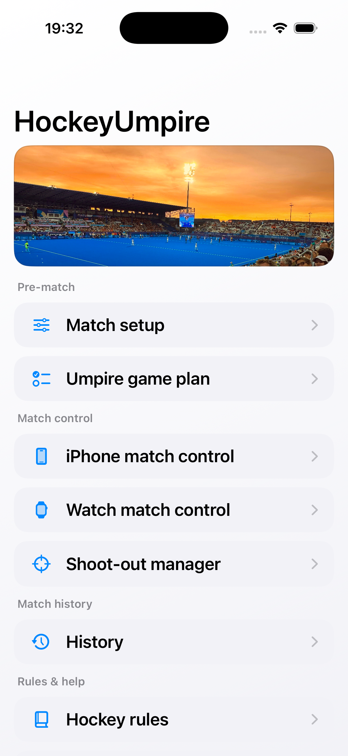 iPhone control - HockeyUmpire on iPhone