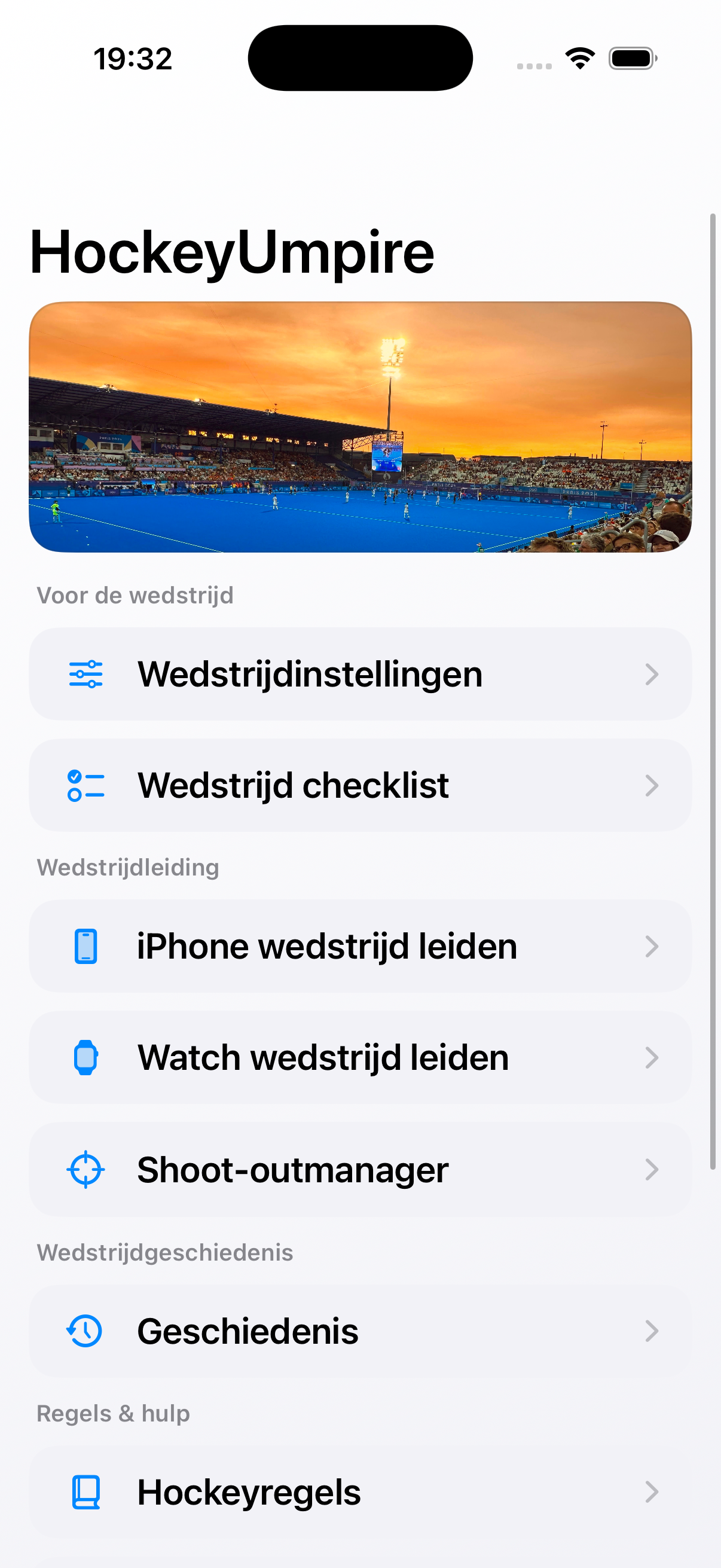 iPhone-bediening - HockeyUmpire on iPhone