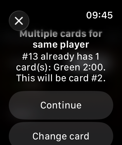 Apple Watch screen in HockeyUmpire