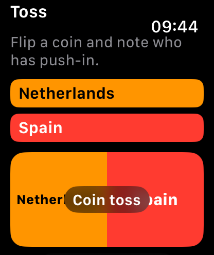 Apple Watch screen in HockeyUmpire
