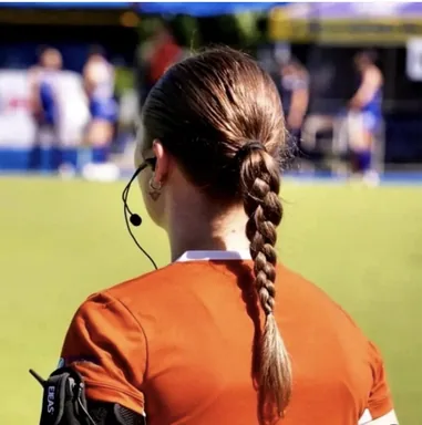 Portrait of Sofía Inés, field hockey umpire from Uruguay